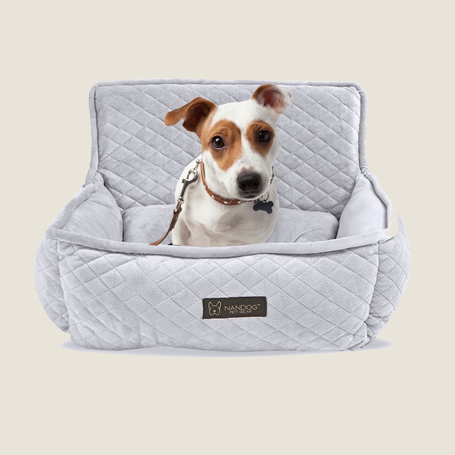 NANDOG 奶狗 寵物用汽車安全座椅 PLUSH LIGHT GREY