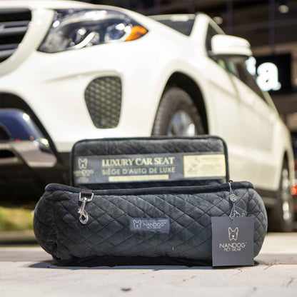 NANDOG 奶狗 寵物用汽車安全座椅 PLUSH DARK GREY
