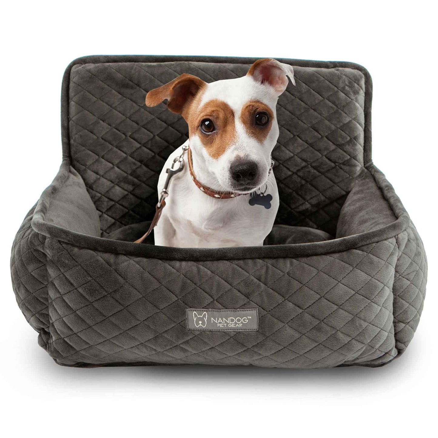 NANDOG 奶狗 寵物用汽車安全座椅 PLUSH DARK GREY
