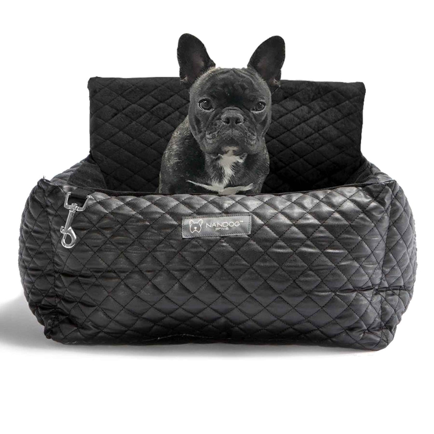 NANDOG 奶狗 寵物用汽車安全座椅 VEGAN LEATHER BLACK ( S )